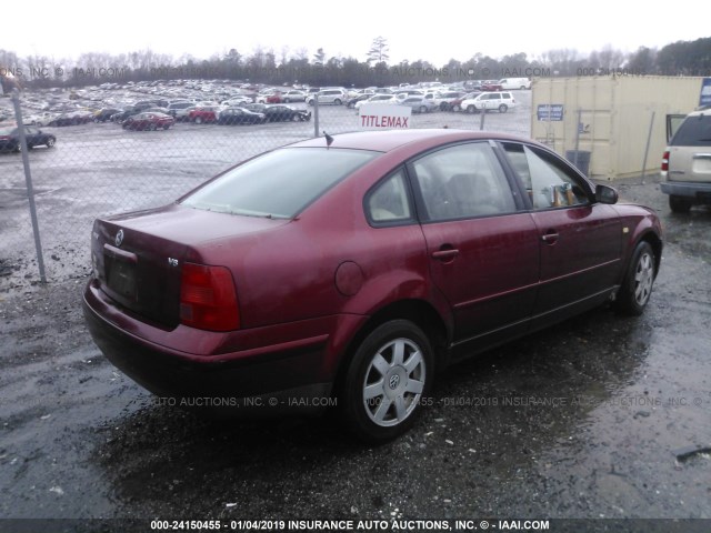 WVWPD63B5XE435225 - 1999 VOLKSWAGEN PASSAT GLX 红色 照片 4