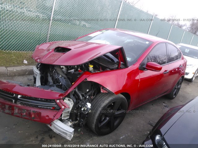 1C3CDFEB8FD223293 - 2015 DODGE DART GT RED photo 2