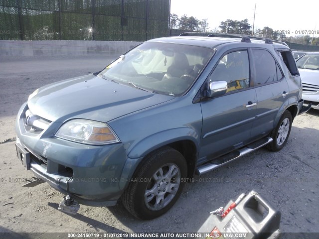 2HNYD18935H537443 - 2005 ACURA MDX TOURING BLUE photo 2