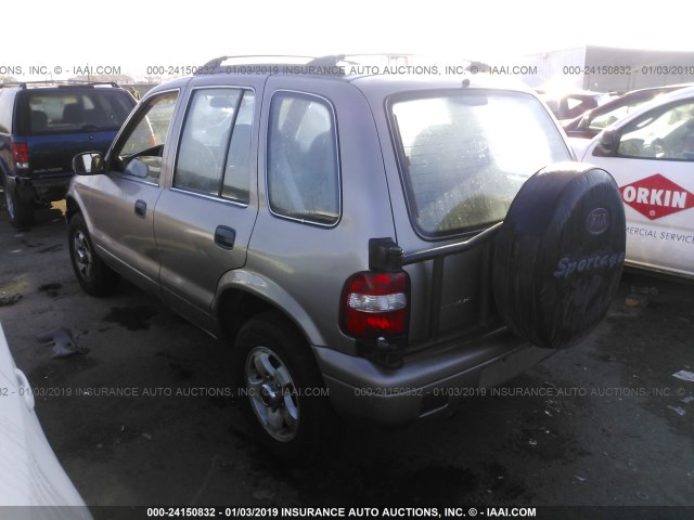 KNDJB723415017340 - 2001 KIA SPORTAGE Champagne photo 3