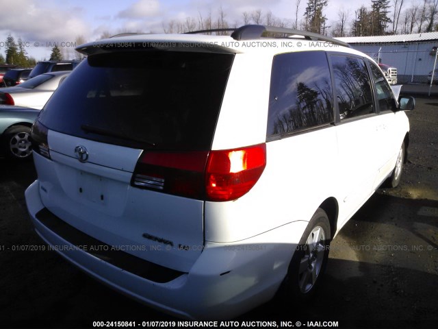 5TDZA23C84S139396 - 2004 TOYOTA SIENNA CE/LE WHITE photo 4