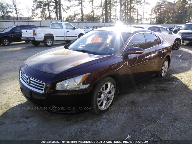 1N4AA5AP1CC847242 - 2012 NISSAN MAXIMA S/SV MAROON photo 2