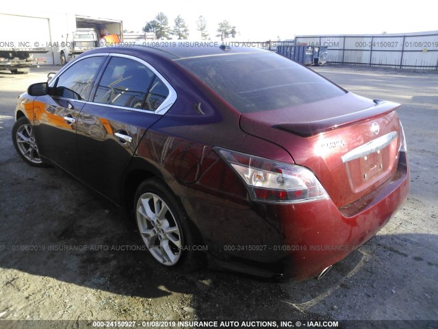 1N4AA5AP1CC847242 - 2012 NISSAN MAXIMA S/SV MAROON photo 3