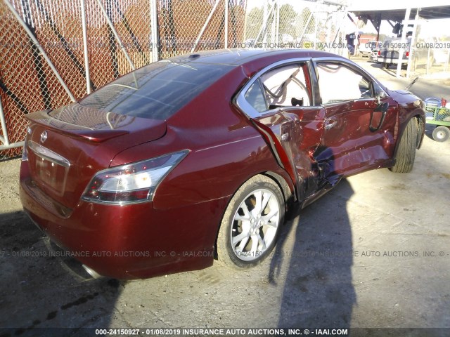 1N4AA5AP1CC847242 - 2012 NISSAN MAXIMA S/SV MAROON photo 4