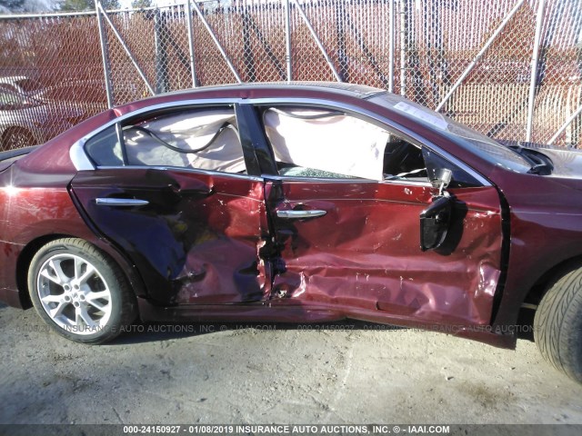 1N4AA5AP1CC847242 - 2012 NISSAN MAXIMA S/SV MAROON photo 6