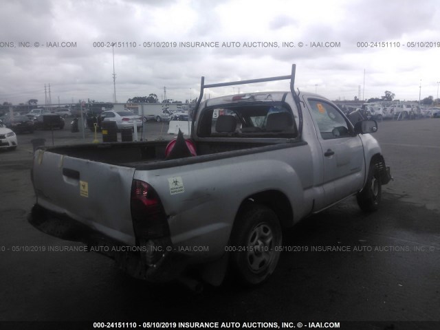 5TENX22N78Z507561 - 2008 TOYOTA TACOMA SILVER photo 4