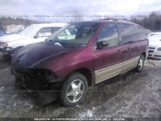 2FMDA5340YBB51484 - 2000 FORD WINDSTAR SEL MAROON photo 2