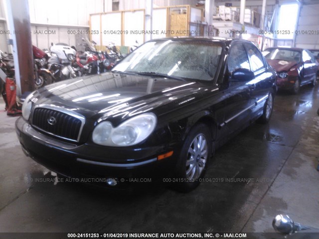 KMHWF35H74A034036 - 2004 HYUNDAI SONATA GLS/LX BLACK photo 2