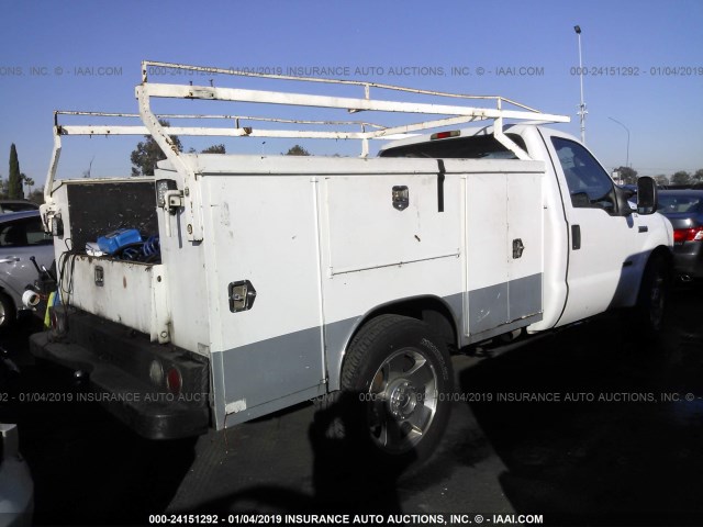 1FDSF34P06EA16464 - 2006 FORD F350 SRW SUPER DUTY WHITE photo 4