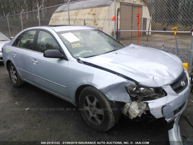 5NPEU46F46H123552 - 2006 HYUNDAI SONATA GLS/LX Light Blue photo 1