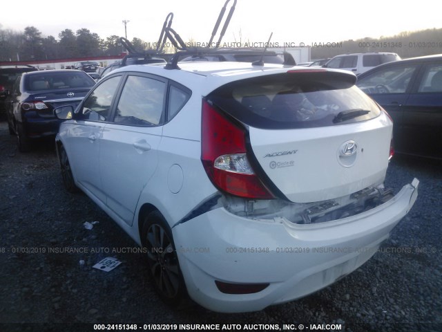 KMHCU5AE0GU236770 - 2016 HYUNDAI ACCENT SPORT WHITE photo 3