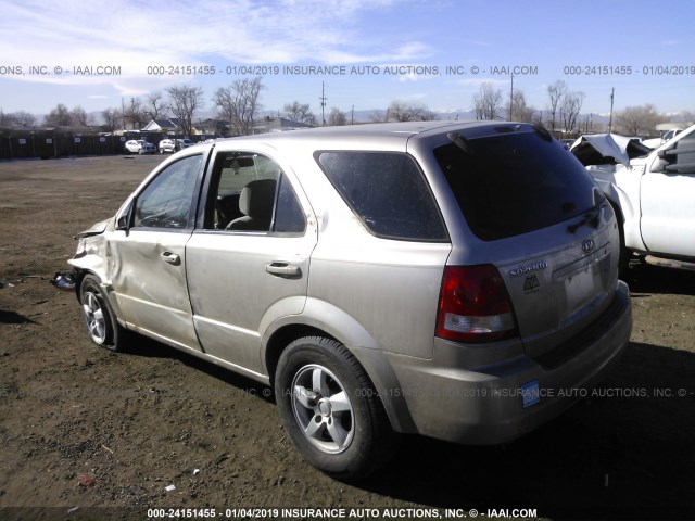 KNDJD733365609232 - 2006 KIA SORENTO EX/LX GOLD photo 3