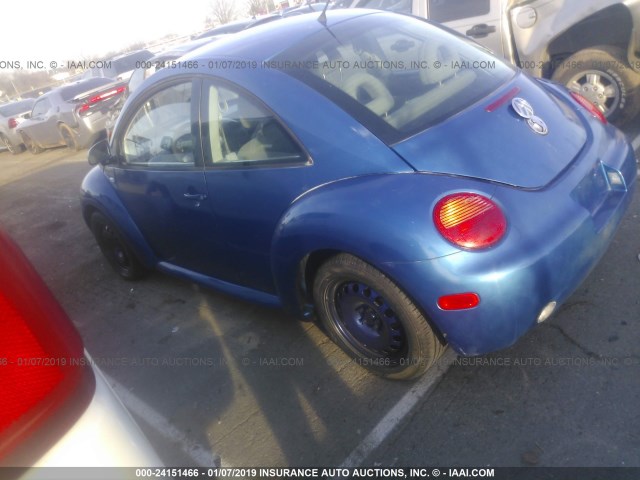 3VWBC21C6YM472620 - 2000 VOLKSWAGEN NEW BEETLE GL BLUE photo 3