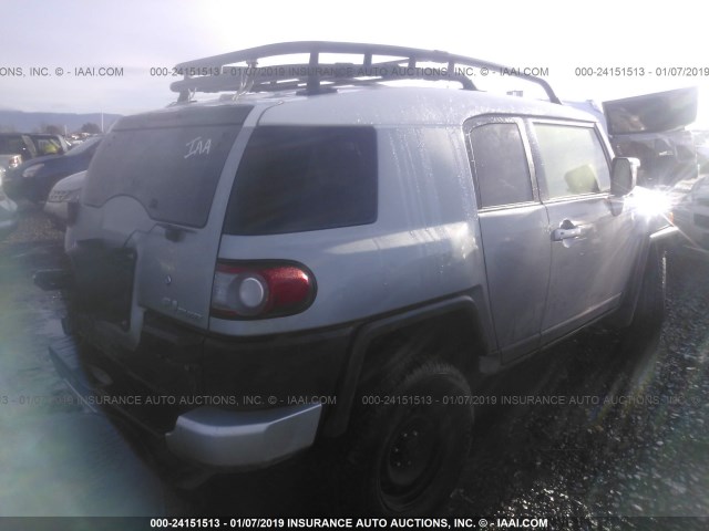 JTEBU4BF7CK136846 - 2012 TOYOTA FJ CRUISER SILVER photo 4