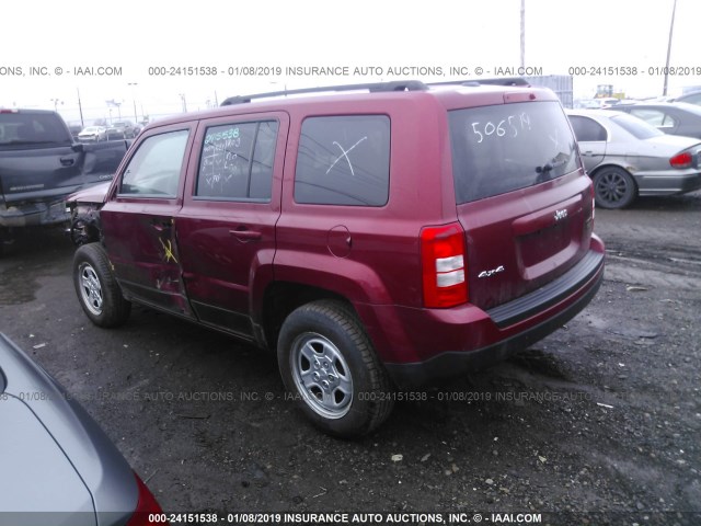 1C4NJRBBXDD236711 - 2013 JEEP PATRIOT SPORT RED photo 3