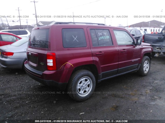 1C4NJRBBXDD236711 - 2013 JEEP PATRIOT SPORT RED photo 4