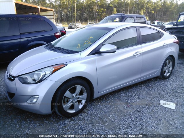 KMHDH4AE7DU743938 - 2013 HYUNDAI ELANTRA GLS/LIMITED SILVER photo 2