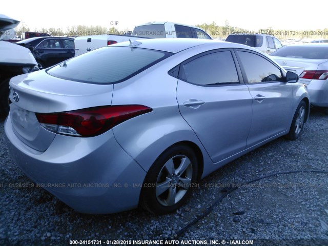 KMHDH4AE7DU743938 - 2013 HYUNDAI ELANTRA GLS/LIMITED SILVER photo 4