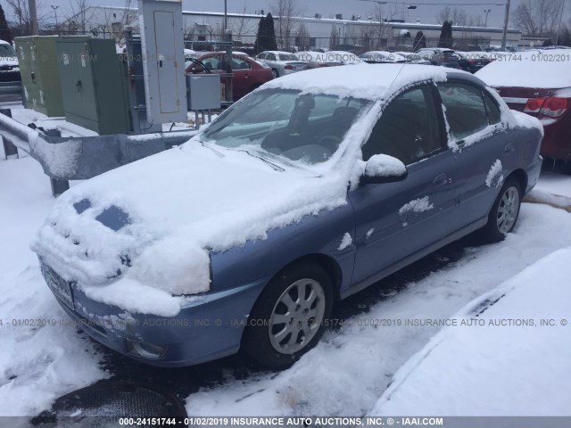 KNADC125946299432 - 2004 KIA RIO BLUE photo 2