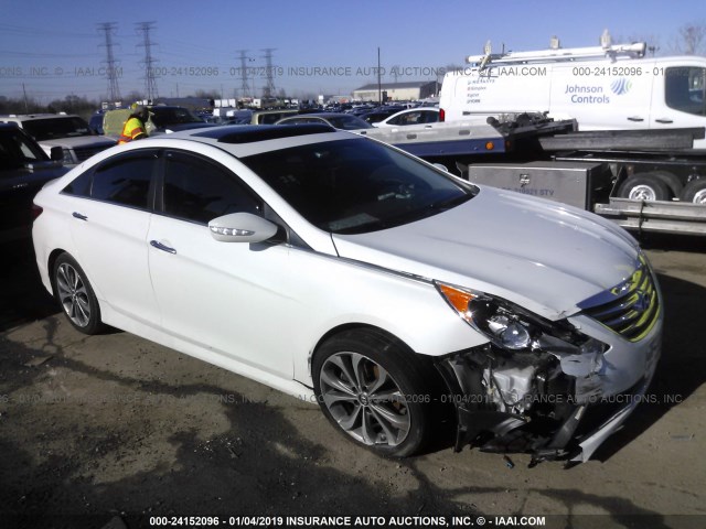 5NPEC4AB5EH882183 - 2014 HYUNDAI SONATA SE/LIMITED WHITE photo 1