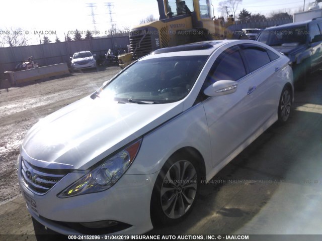 5NPEC4AB5EH882183 - 2014 HYUNDAI SONATA SE/LIMITED WHITE photo 2