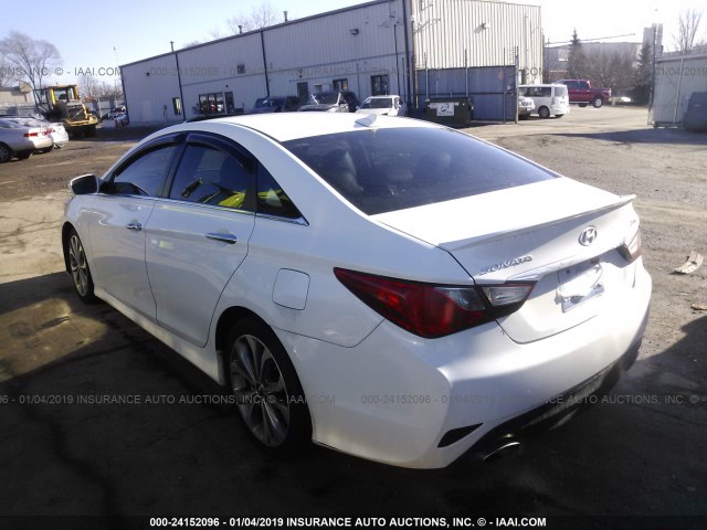 5NPEC4AB5EH882183 - 2014 HYUNDAI SONATA SE/LIMITED WHITE photo 3