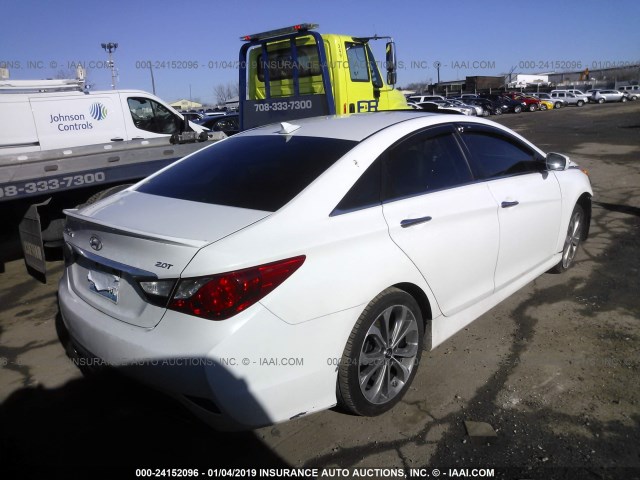 5NPEC4AB5EH882183 - 2014 HYUNDAI SONATA SE/LIMITED WHITE photo 4