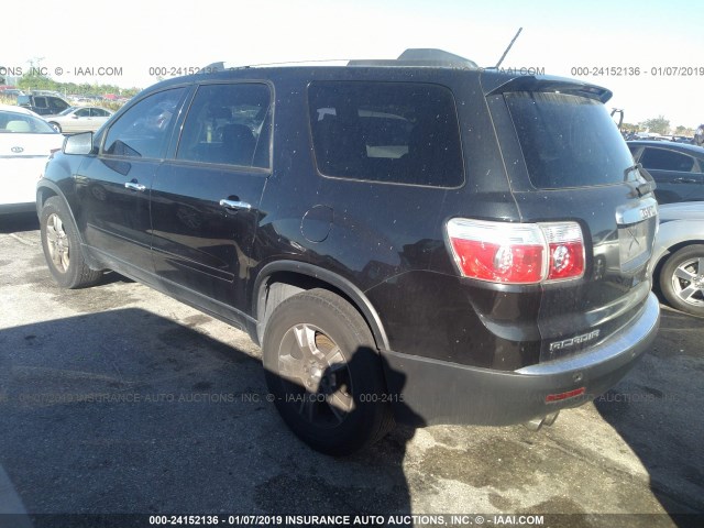 1GKKVPED5CJ365758 - 2012 GMC ACADIA SLE BLACK photo 3