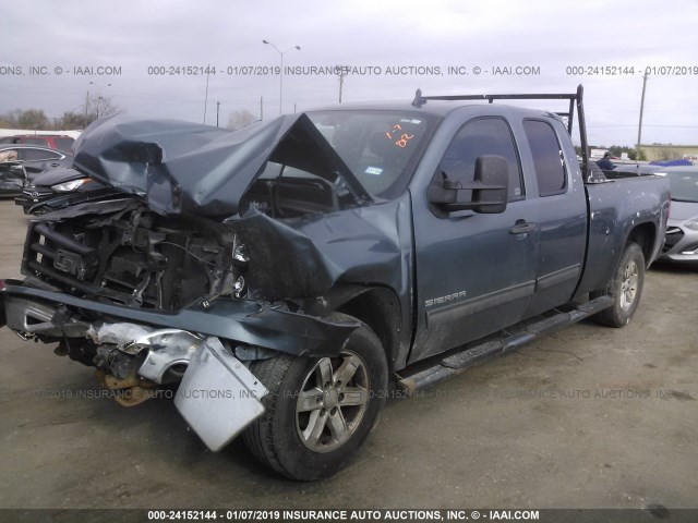 1GTSCVE05AZ277830 - 2010 GMC SIERRA C1500 SLE BLUE photo 2