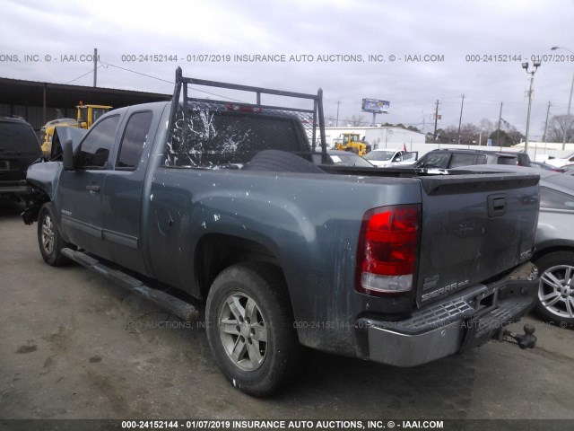 1GTSCVE05AZ277830 - 2010 GMC SIERRA C1500 SLE BLUE photo 3