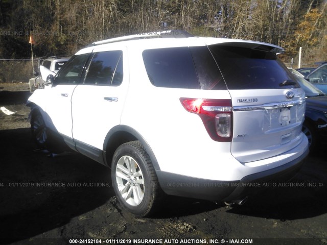 1FM5K8D85EGA83563 - 2014 FORD EXPLORER XLT WHITE photo 3