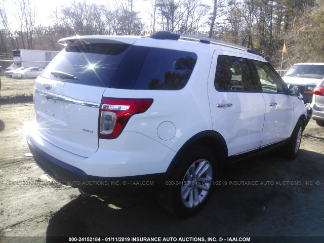 1FM5K8D85EGA83563 - 2014 FORD EXPLORER XLT WHITE photo 4