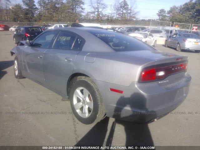 2C3CDXBG1EH325381 - 2014 DODGE CHARGER SE GRAY photo 3