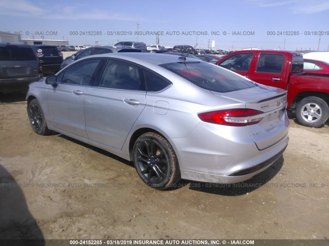 3FA6P0G74JR166909 - 2018 FORD FUSION S SILVER photo 3