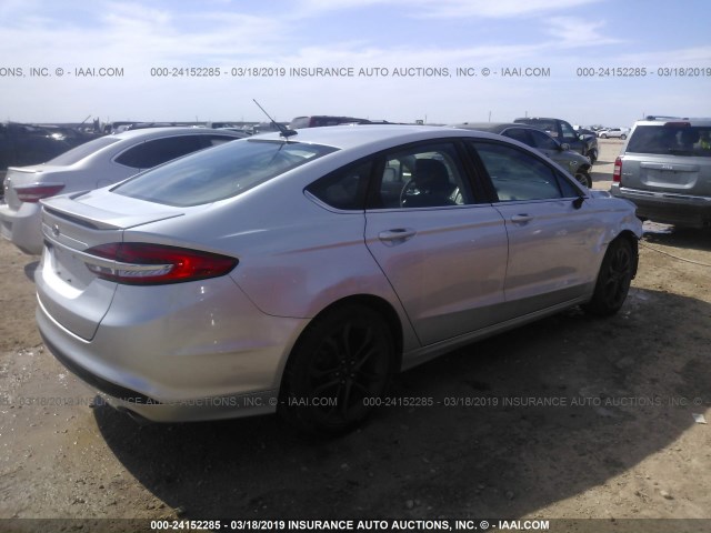 3FA6P0G74JR166909 - 2018 FORD FUSION S SILVER photo 4