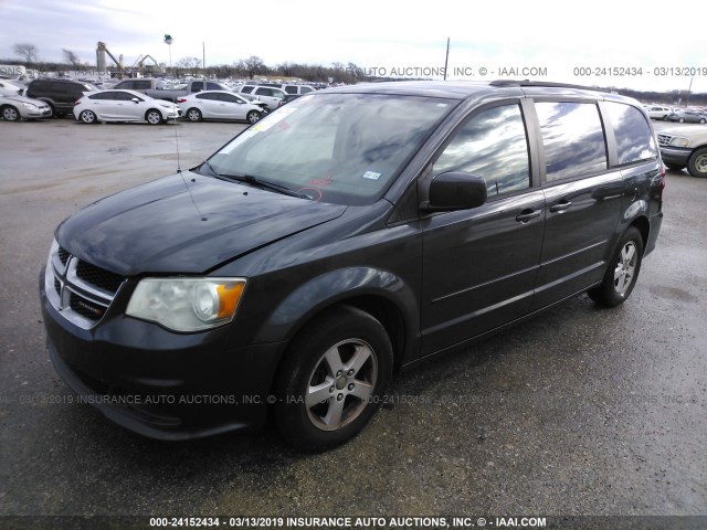 2C4RDGCG4CR279119 - 2012 DODGE GRAND CARAVAN SXT GRAY photo 2