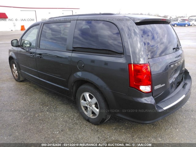 2C4RDGCG4CR279119 - 2012 DODGE GRAND CARAVAN SXT GRAY photo 3