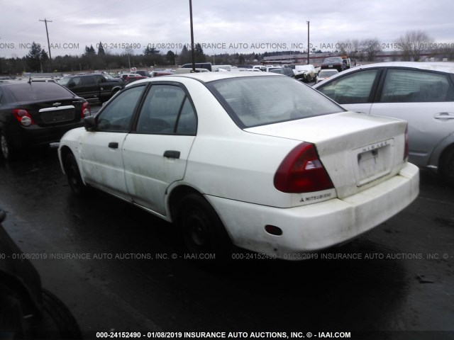 JA3AY26C6YU043898 - 2000 MITSUBISHI MIRAGE DE WHITE photo 3