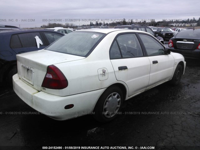 JA3AY26C6YU043898 - 2000 MITSUBISHI MIRAGE DE WHITE photo 4