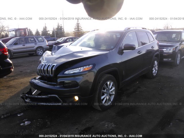 1C4PJMDS5EW231575 - 2014 JEEP CHEROKEE LIMITED GRAY photo 2