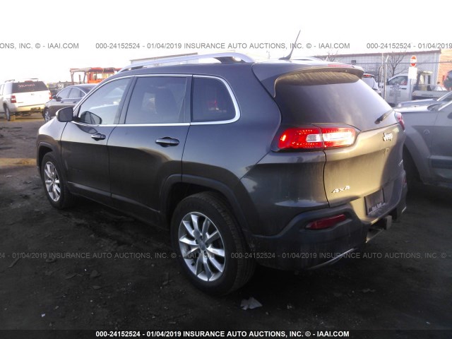 1C4PJMDS5EW231575 - 2014 JEEP CHEROKEE LIMITED GRAY photo 3