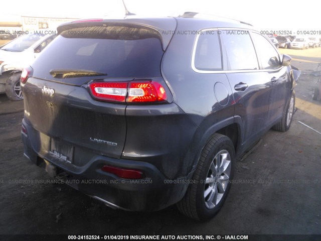 1C4PJMDS5EW231575 - 2014 JEEP CHEROKEE LIMITED GRAY photo 4