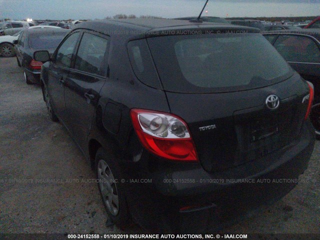2T1KU40E19C171715 - 2009 TOYOTA COROLLA MATRIX  BLACK photo 3