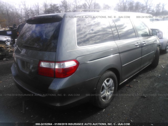 5FNRL38787B129150 - 2007 HONDA ODYSSEY EXL GRAY photo 4