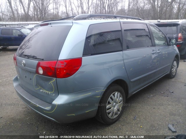 5TDZK23CX9S246390 - 2009 TOYOTA SIENNA CE/LE Light Blue photo 4