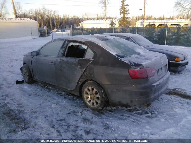 3VW2K7AJXDM288256 - 2013 VOLKSWAGEN JETTA S BROWN photo 3