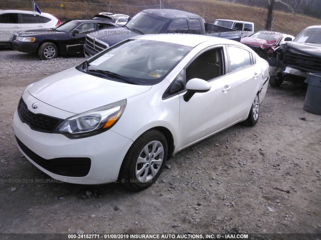 KNADM4A30D6278466 - 2013 KIA RIO LX WHITE photo 2