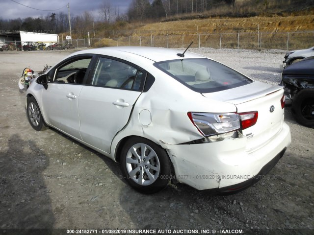 KNADM4A30D6278466 - 2013 KIA RIO LX WHITE photo 3