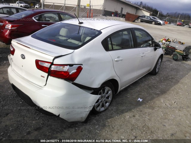 KNADM4A30D6278466 - 2013 KIA RIO LX WHITE photo 4