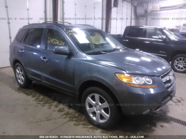 5NMSH73E19H281868 - 2009 HYUNDAI SANTA FE SE/LIMITED BLUE photo 1